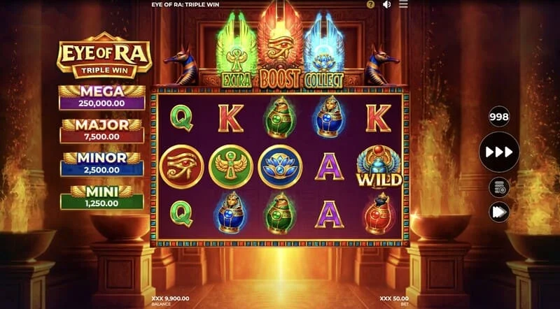 Eye of Ra Triple Win - Wild jatuh di gulungan