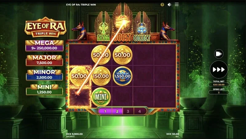 Eye of Ra Triple Win - Pembayaran besar per baris setelah mengumpulkan peti